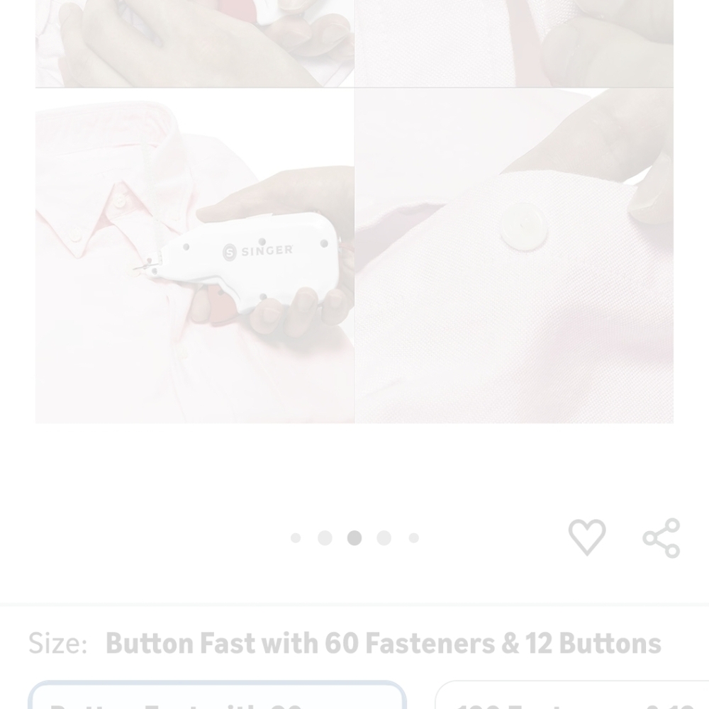 Singer Button Fast Quick-Fix Tool - White - Picture 3 of 5